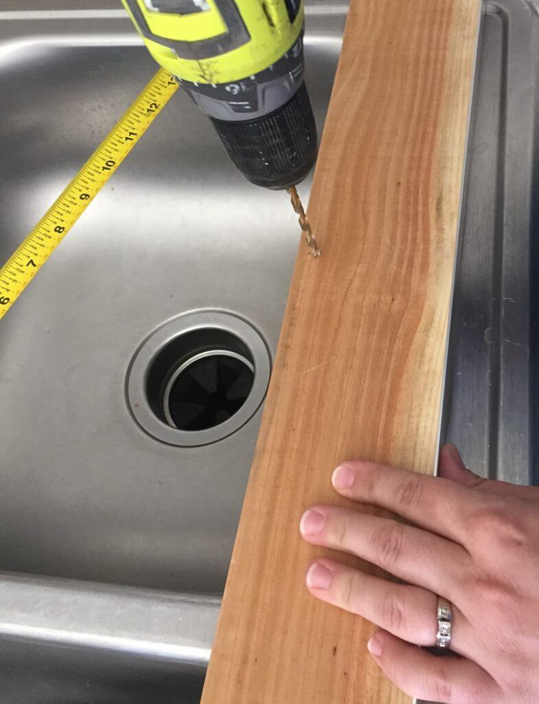 Drilling pilot holes in wood for DIY display shelves