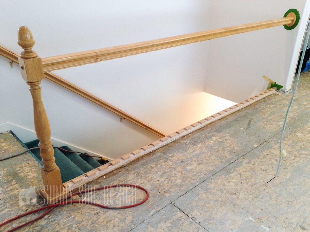 banister and rail with spindles removed