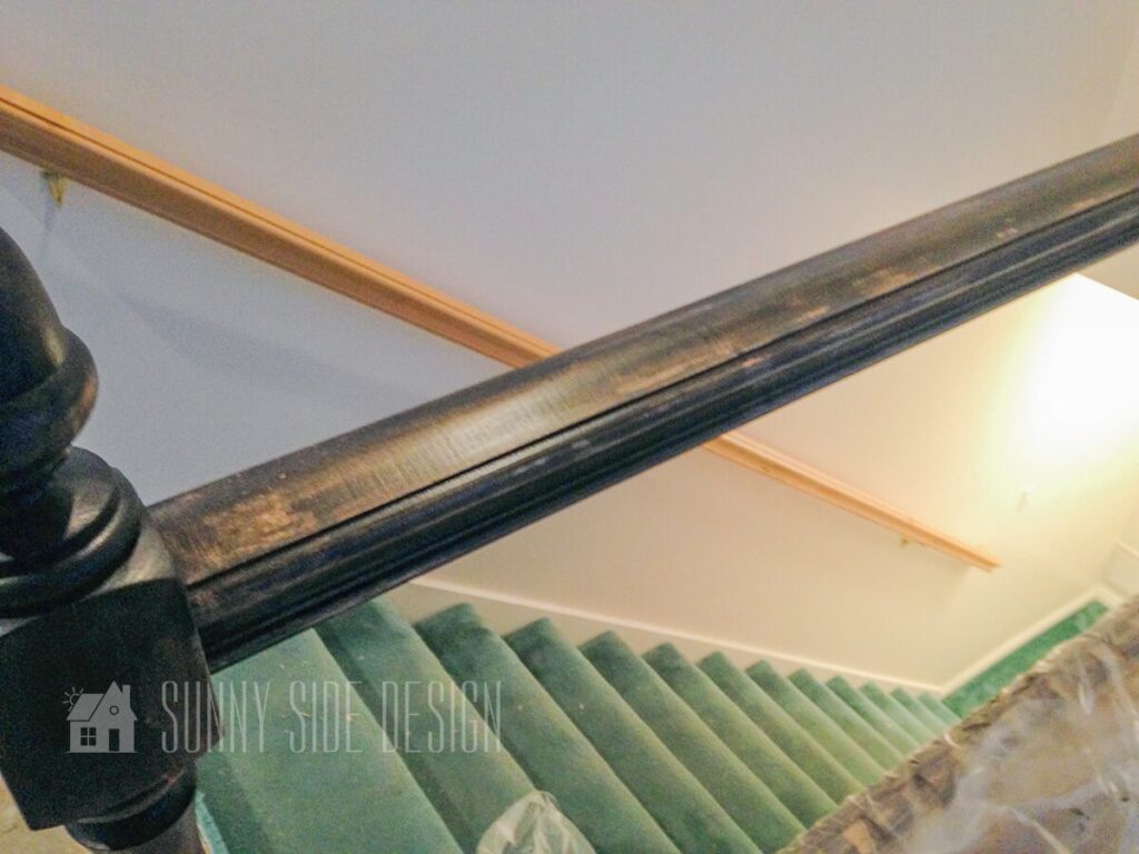 fully stained banister