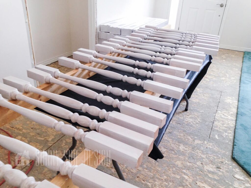 spindles painted white