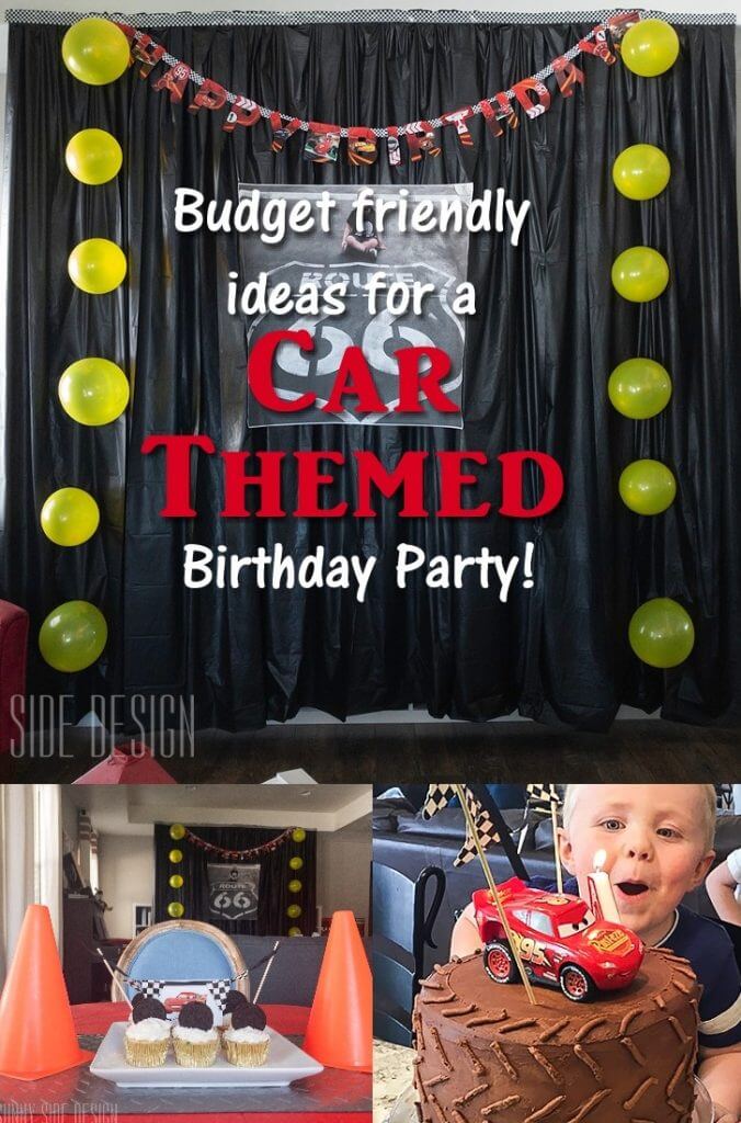 Pinterest image for Budget Friendly Ideas for a Car Themed Birthday Party