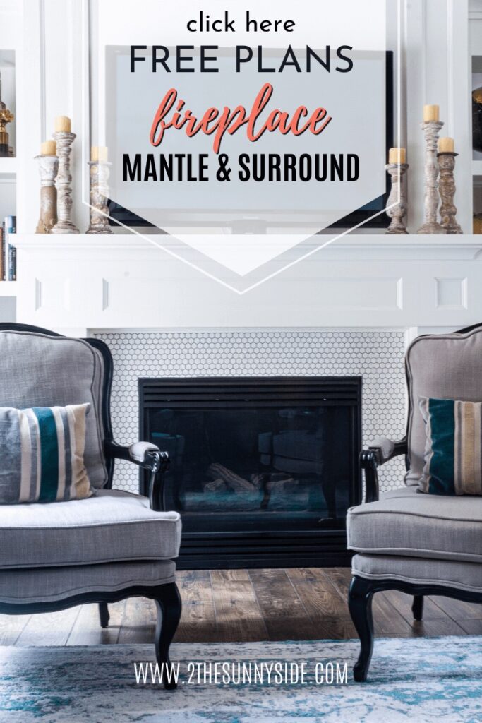 pinterst image for How to Build DIY Fireplace Mantle and Surround