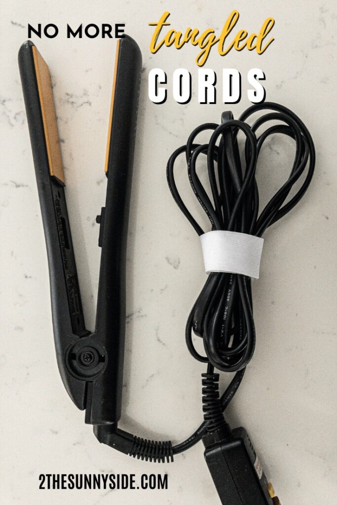 pinterest image for DIY Cord Organization