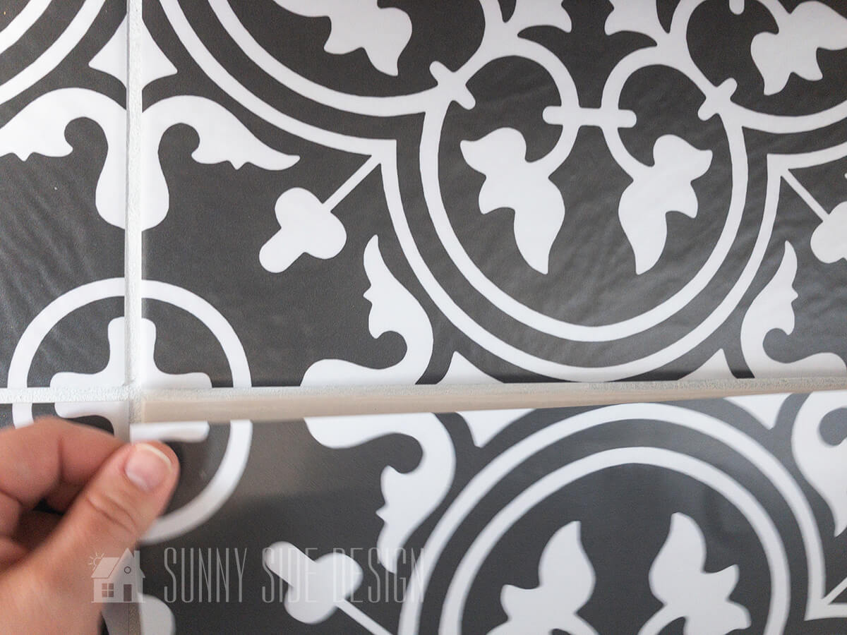 Tile Floor Makeover Without Stenciling Or Paint Sunny Side Design