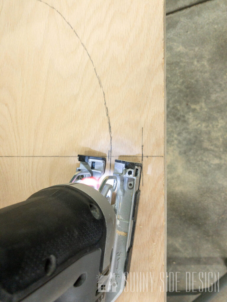 cutting the hole for the sink