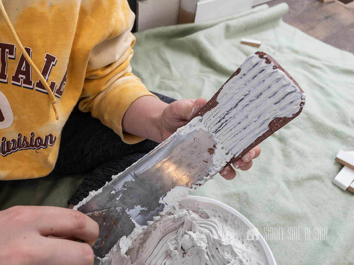 buttering the brick veneer