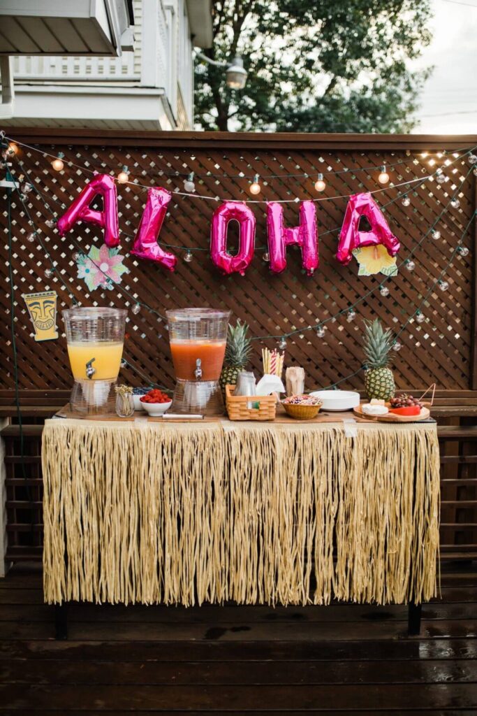Fun Things to Do at Home. luau spread