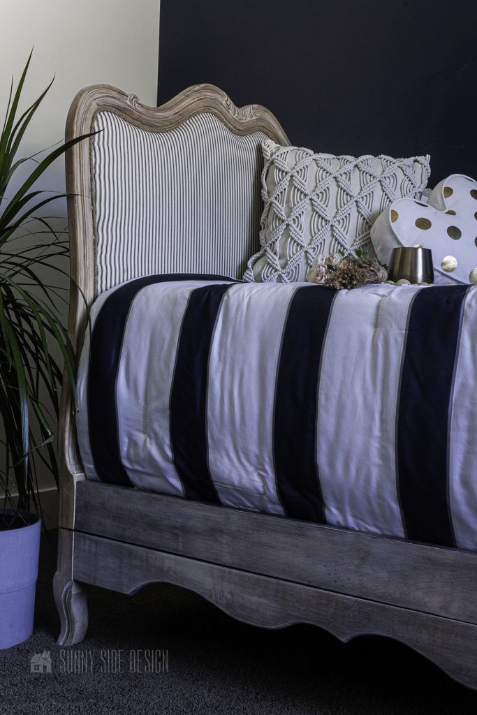 Upcycle twin bed to French daybed