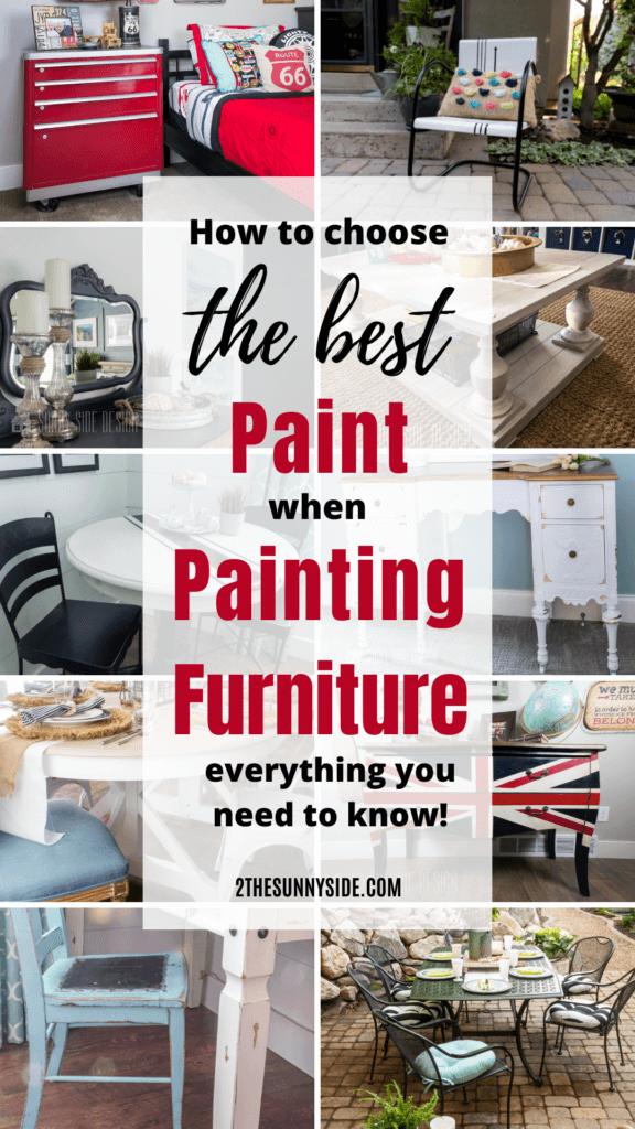 Pinterest Image collage of painting furniture pieces