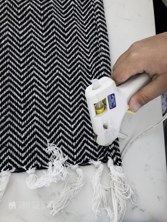 Dollar Tree DIY Reversible Rug Pillow Sunny Side Design