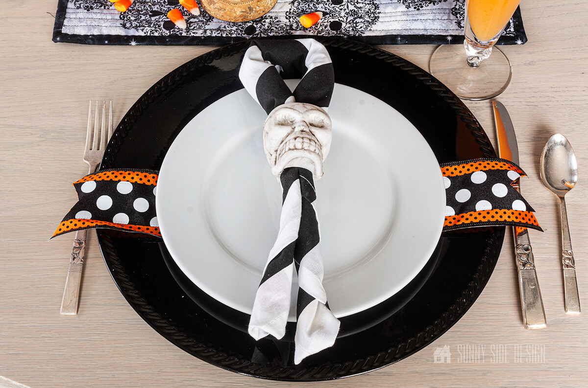 DIY Halloween Skull Napkin Rings Sunny Side Design
