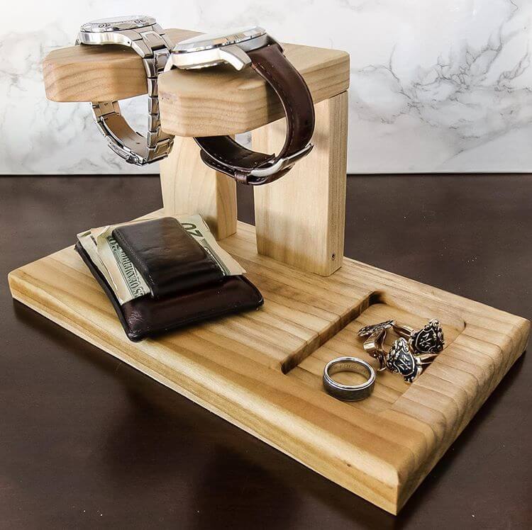 Grab a few tools and create this valet for the special guy in your life. Made with natural pine, staged with wallet, watch and jewelry.