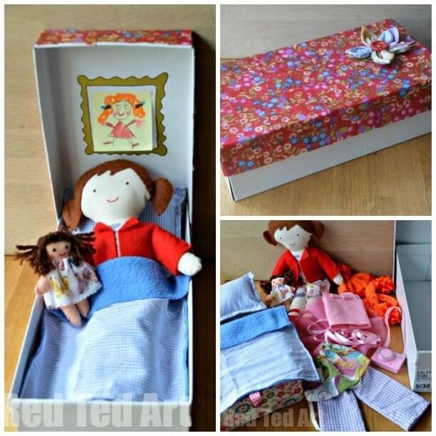 DIY Christmas gift idea, Every little girl would love a hand stitch doll in a box. 