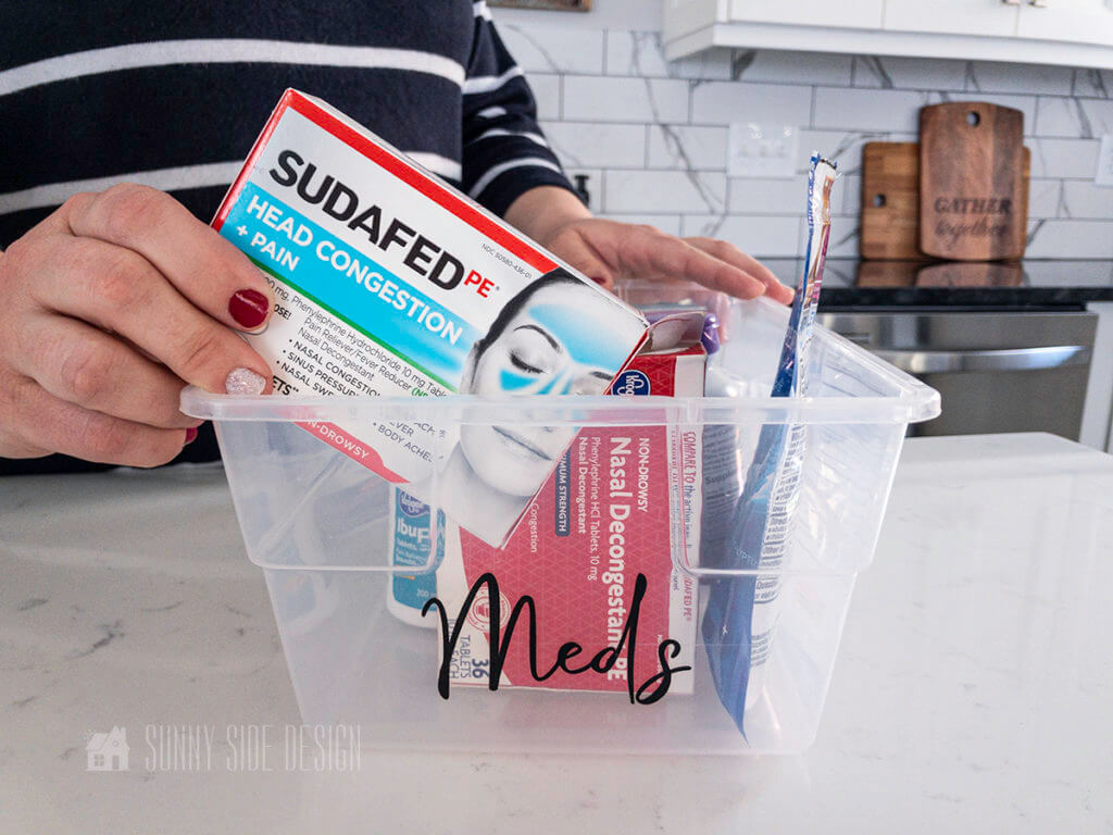 Sort the medicine supply for expired medicine as well as prescriptions you are no longer taking.