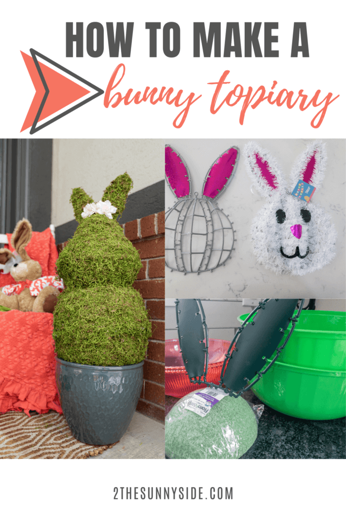 PInterest Image DIY Easter outdoor decor : Moss Bunny Topiary