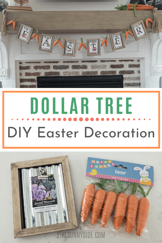 Pinterest image DIY Easter Decoration, cute Easter bunting.