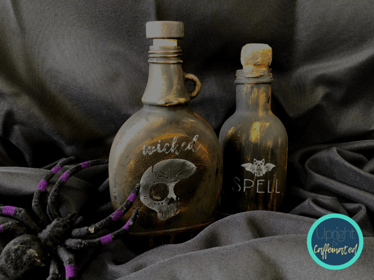 DIY halloween decorations, 3D spooky potion bottles.