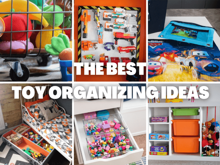Image of 6 photos, the best toy organizing ideas for your home.
