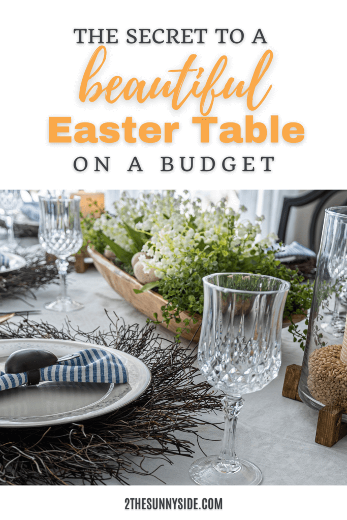 Pinterest image, Easter table decor