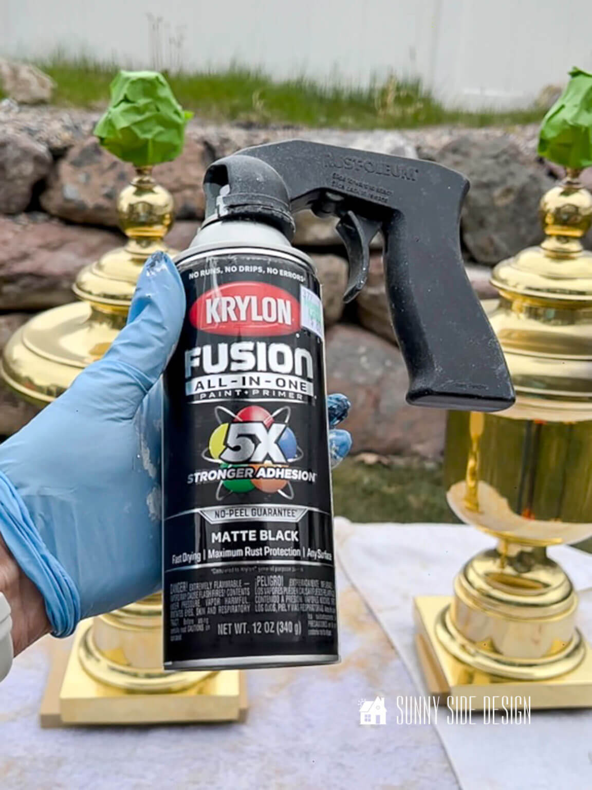 Easy Lamp Makeover with Spray Paint and White Wax