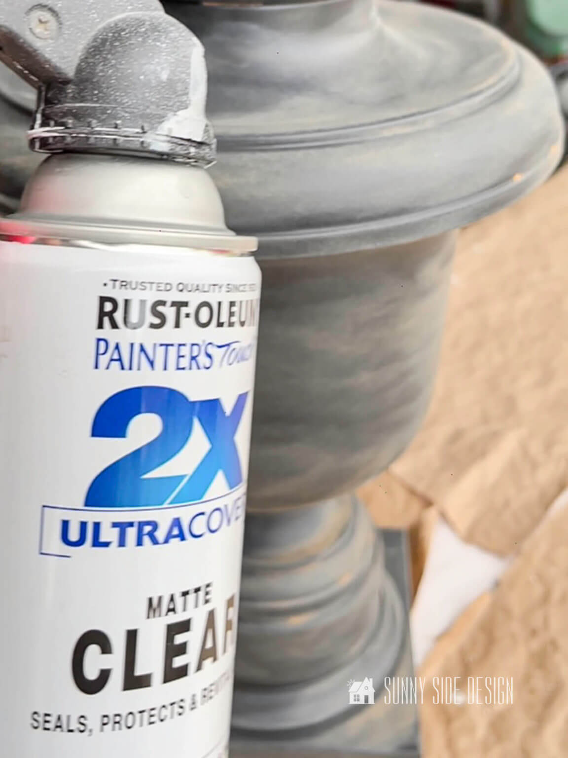 Easy Lamp Makeover with Spray Paint and White Wax