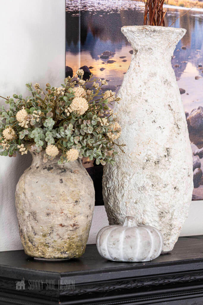 Flea market flip ideas, thrift store vase are transformed with drywall mud