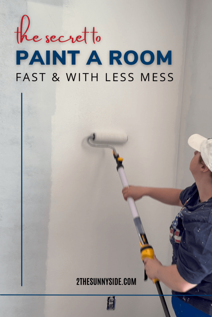 PIN IMAGE, WOMAN PAINTNG A ROOM WITH THE EZ-ROLLER PAINTSTICK