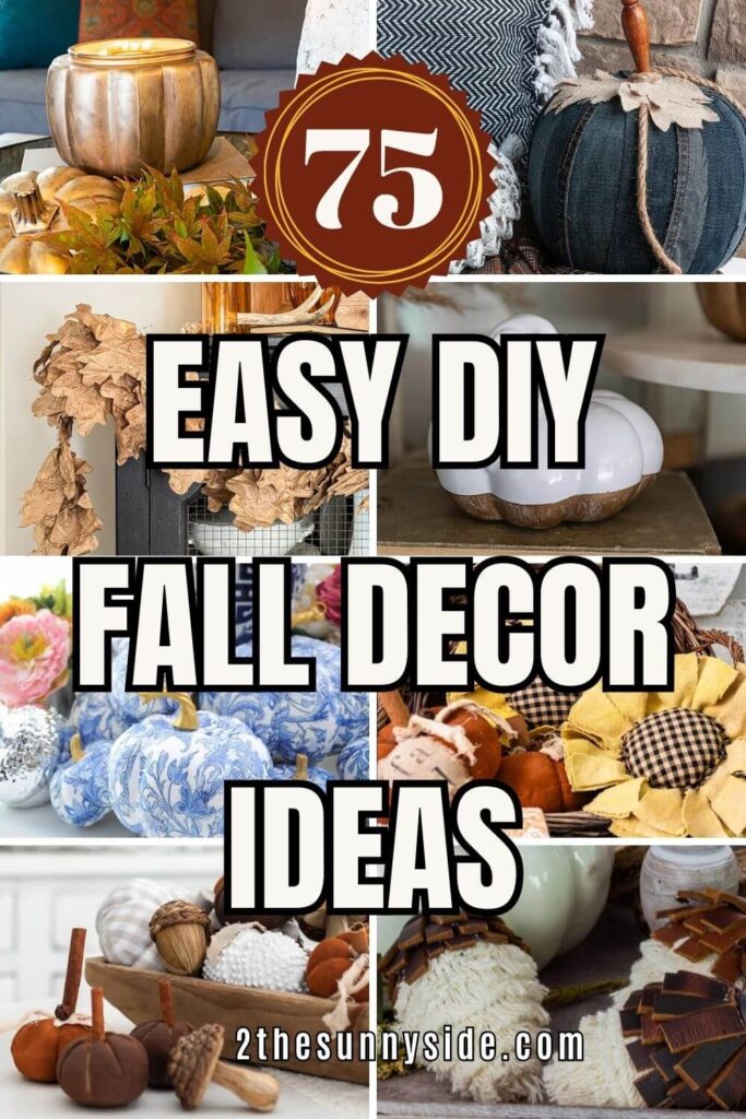 PInterest image 75 Simple DIY Fall Decor Ideas, image of 8 ideas.