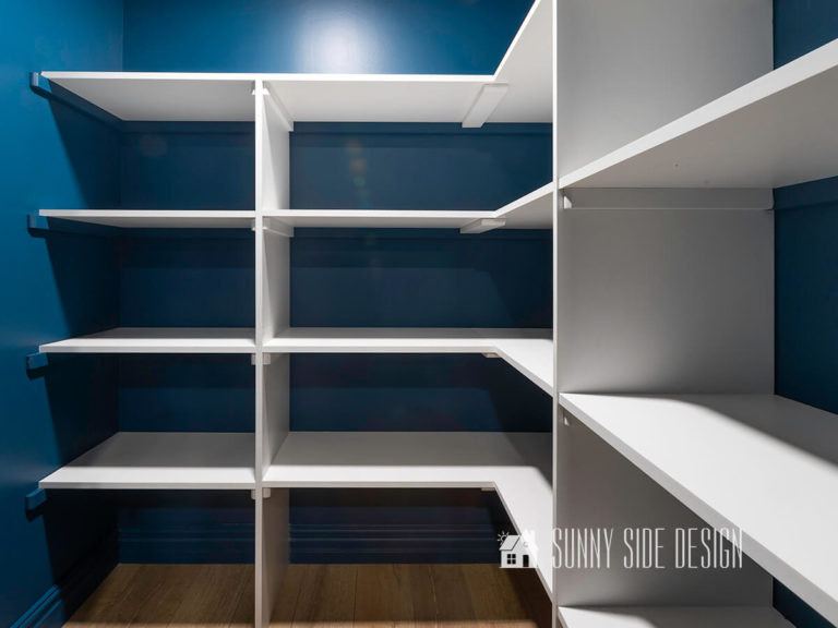 White Melamine Shelves installed in a closet
