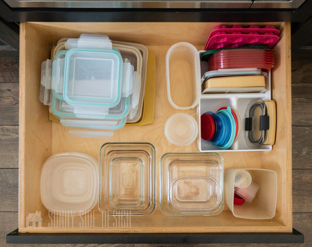 Utilize lid organizers in drawers or cabinets.