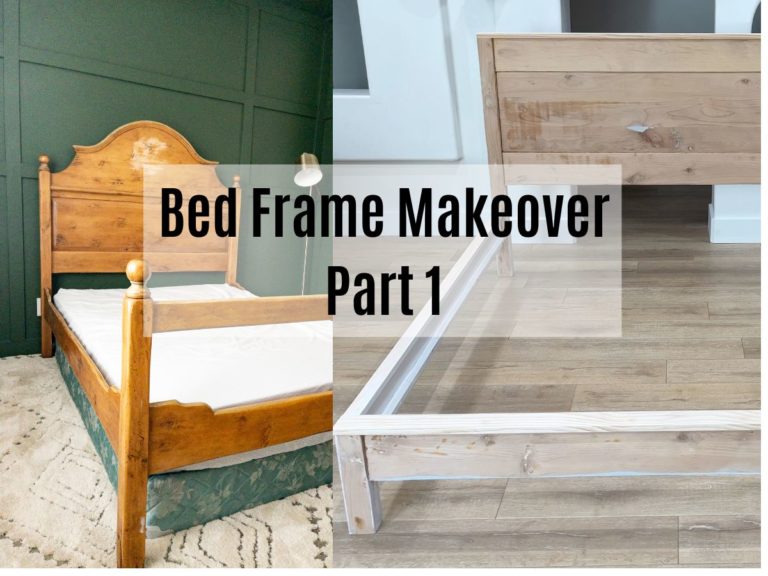 Extreme Old Bed frame makeover to a Modern Look, before and after.