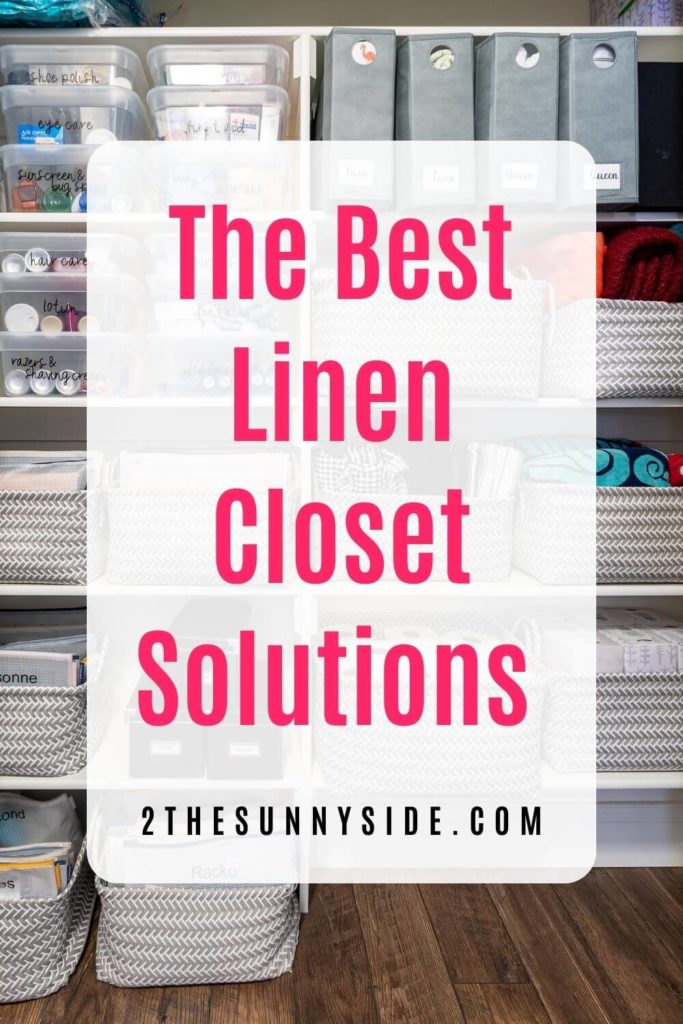 PINTEREST IMAGE, HOW TO ORGANIZE A LINEN CLOSET IN A DAY