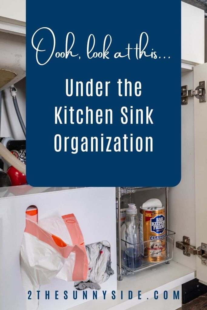 PINTEREST IMAGE, HOW TO ORGANIZE UNDER THE KITCHEN SINK