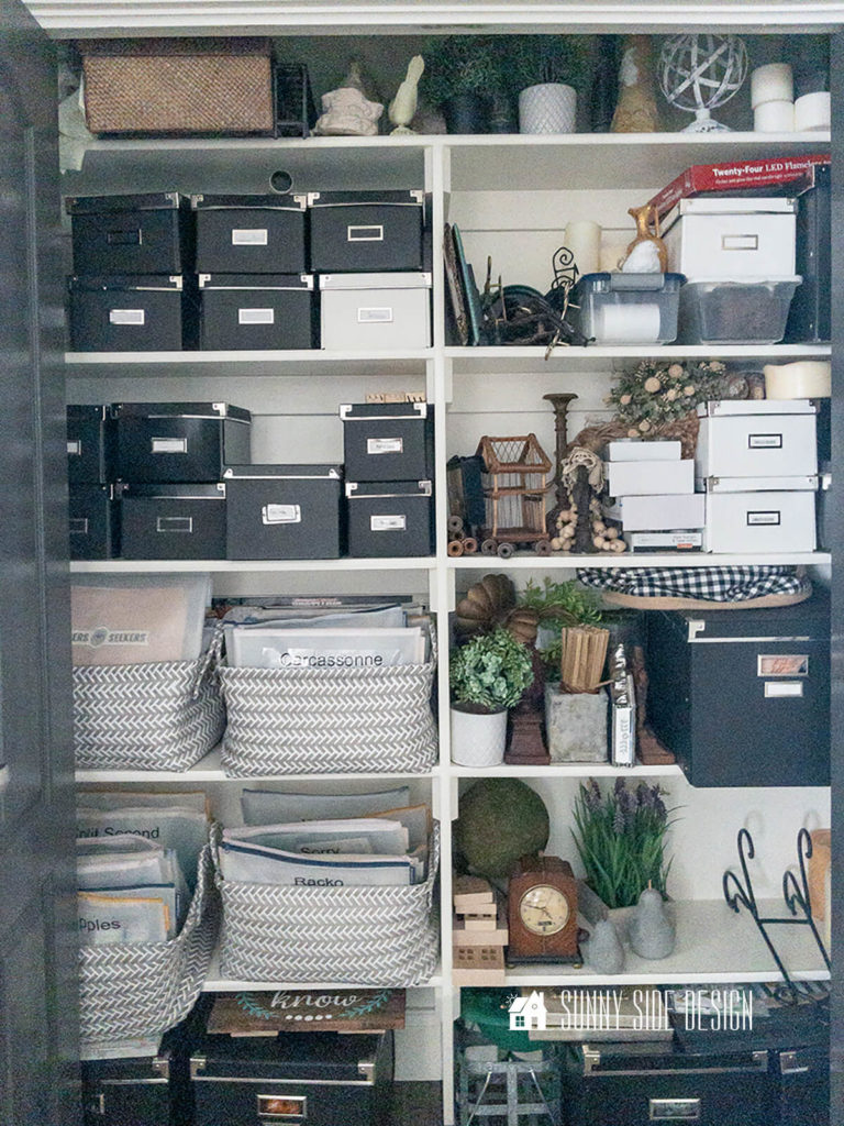 Linen closet before organization. This closet was a catch all from games to home decor and no room for linens.