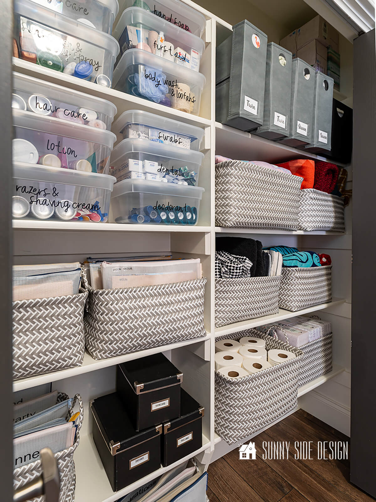 How to Easily Organize a Linen Closet in a Day | Sunny Side Design