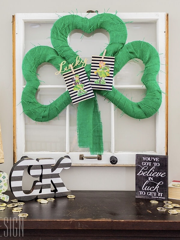 St Patrick's Day Shamrock Wreath Tutorial | Sunnyside Home