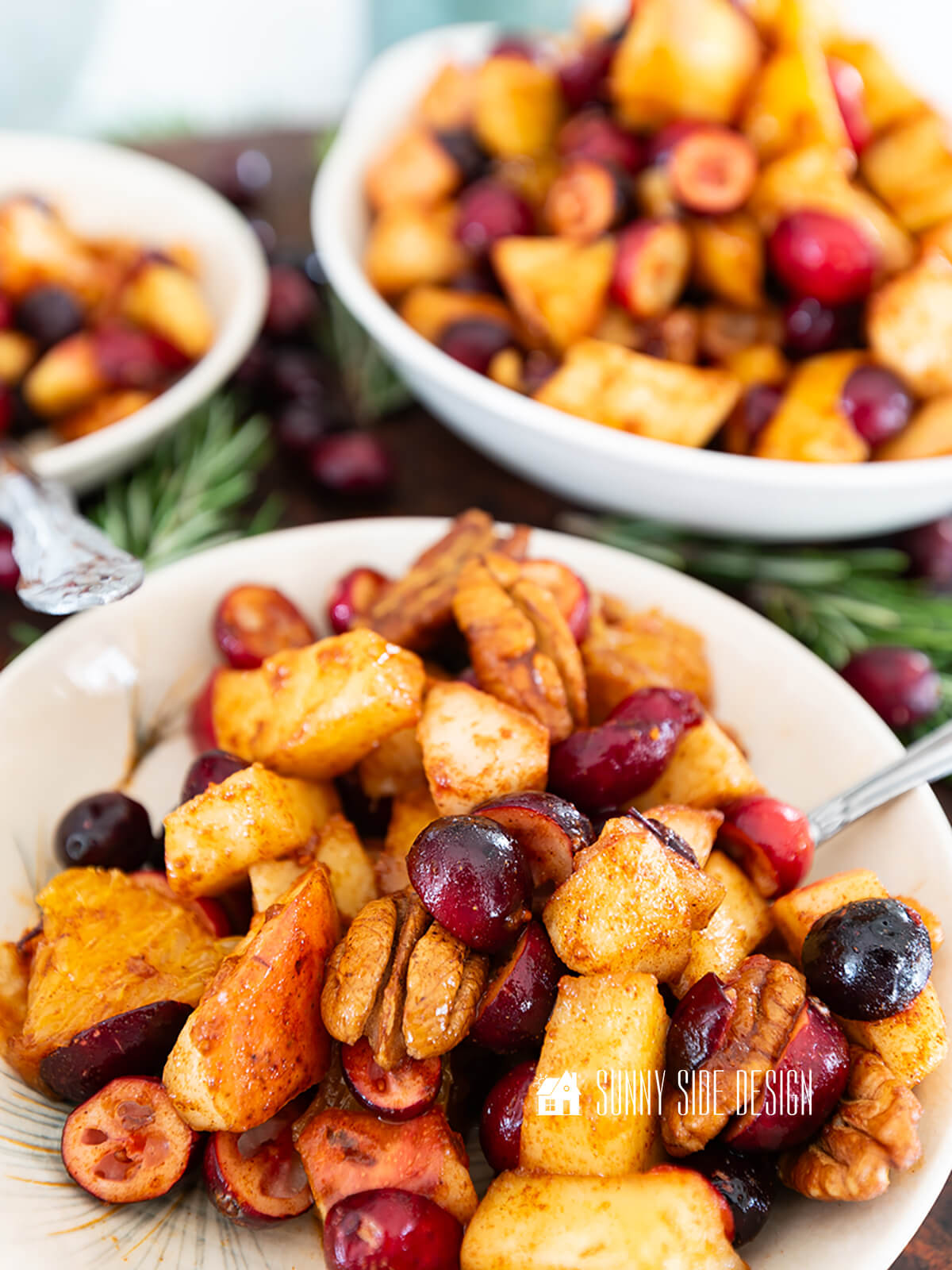 Healthy Cranberry Salad with Apples, Pecans, Pears and Oranges