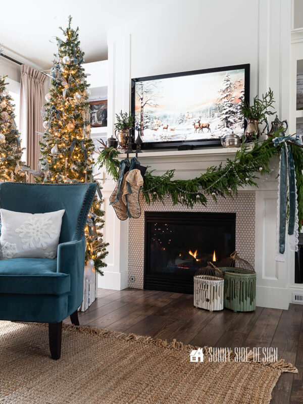 Simple Tips for Decorating a Christmas Mantel with a TV | Sunnyside Home