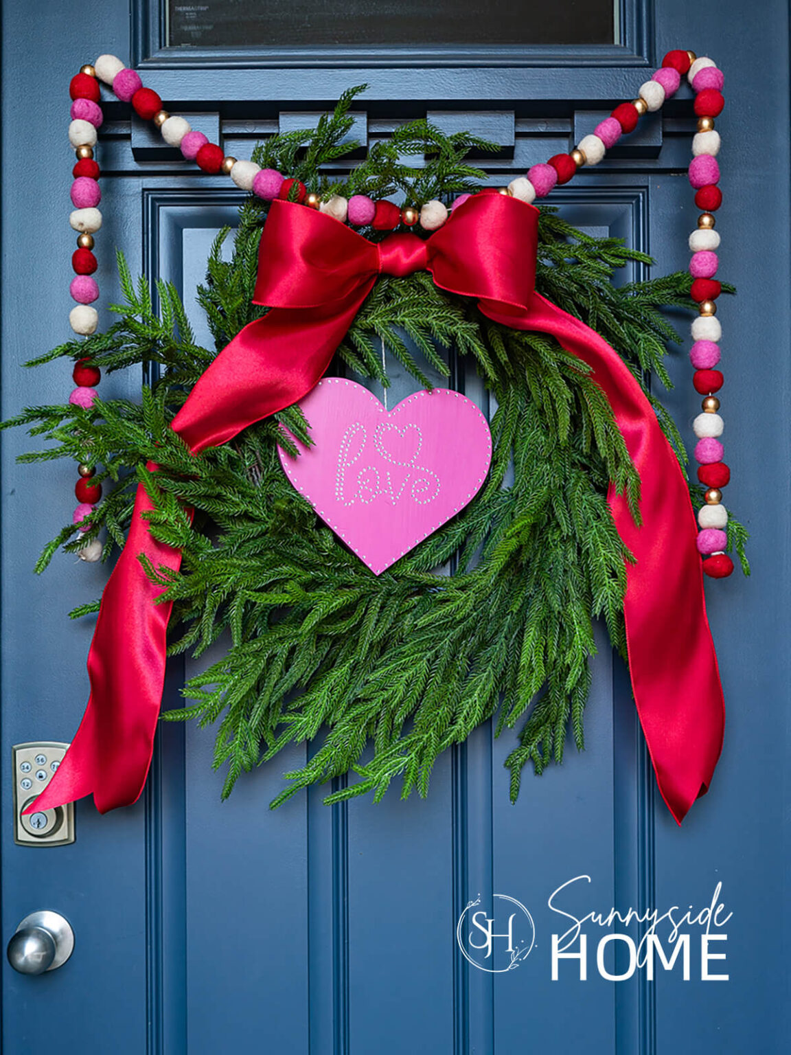 Easy DIY Valentine Wreath with a Little Sparkle | Sunnyside Home
