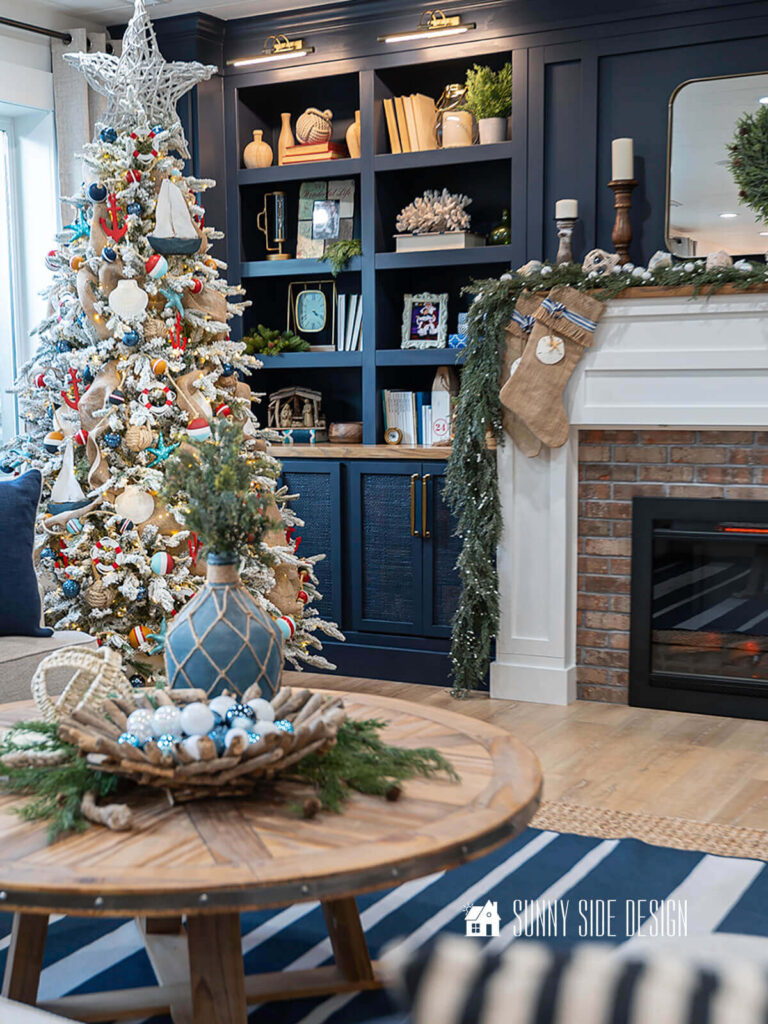 Prepare for Christmas early, decorations in the family room.