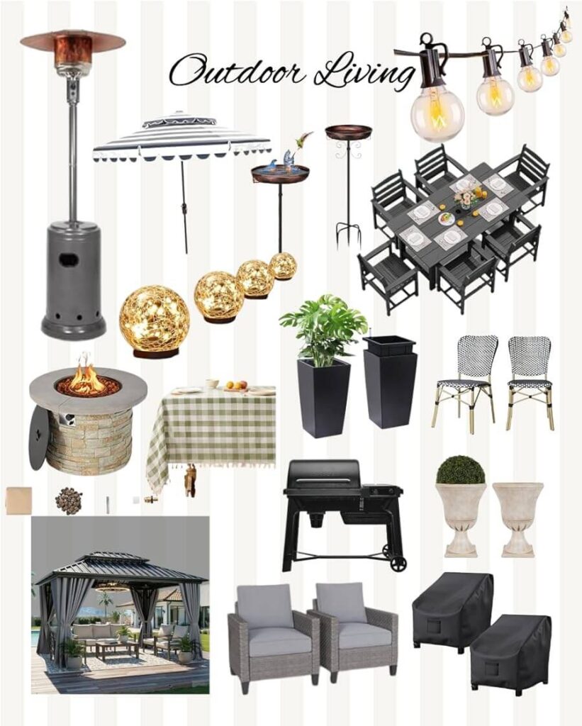 Collage image of our favorite outdoor living products available on Amazon.