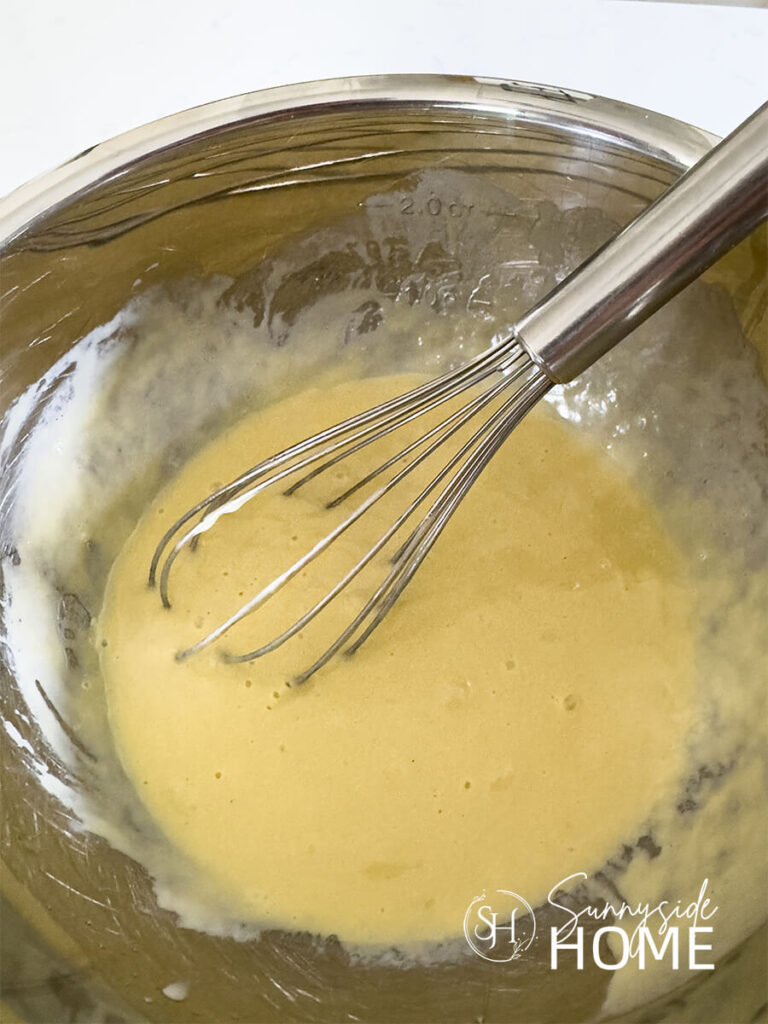 Whisk together the wet ingredients.
